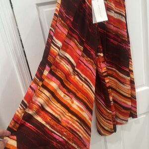 pleated capri pants looks like skirt size S multi color festival boho bohemian